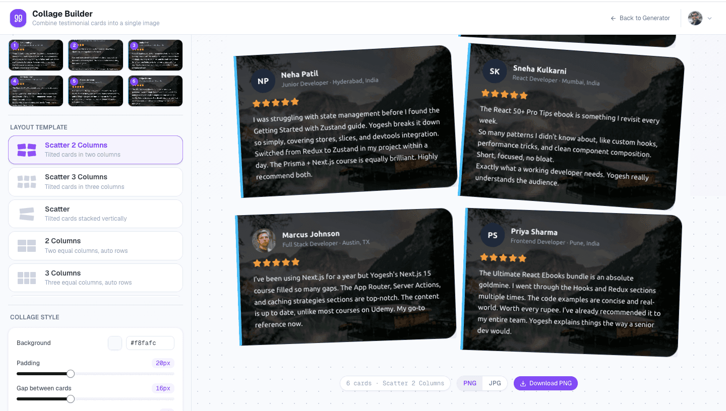 Testimonial Generator — Demo 8